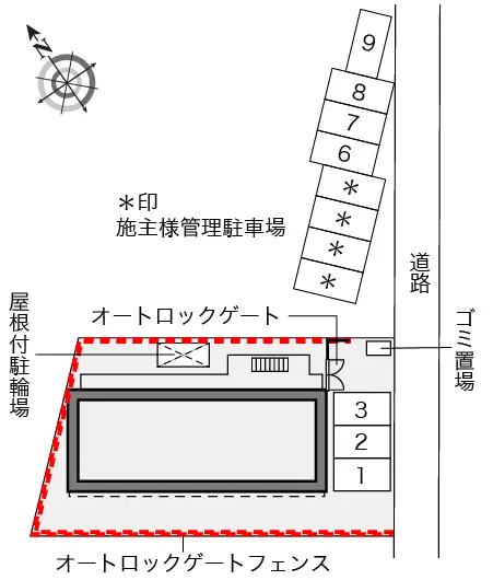 ★手数料０円★さいたま市北区本郷町　月極駐車場（LP）